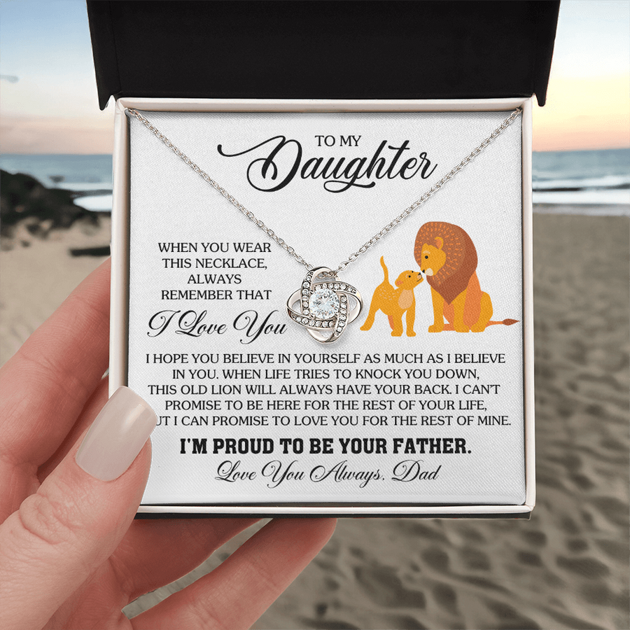 To My Daughter Necklace from Dad, Birthday Gifts for Daughter, I'm Proud to Be Your Father