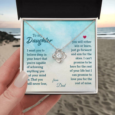Load image into Gallery viewer, To My Daughter Necklace from Dad, I Promise to Love You for the Rest of Mine

