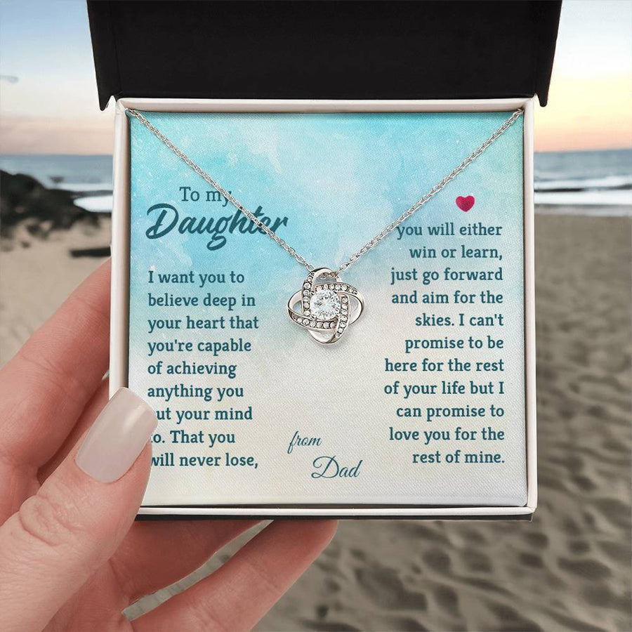 To My Daughter Necklace from Dad, I Promise to Love You for the Rest of Mine