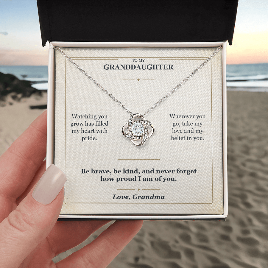 To My Granddaughter Love Knot Necklace from Grandma | Believe in You Gift