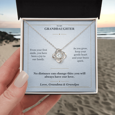 Load image into Gallery viewer, To My Granddaughter Love Knot Necklace from Grandparents | Forever Loved
