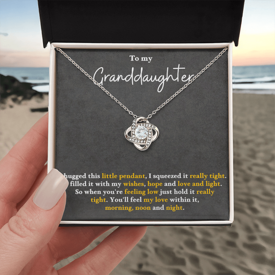 To My Granddaughter Love Knot Necklace Perfect Birthday Christmas Gifts from Grandma Grandpa
