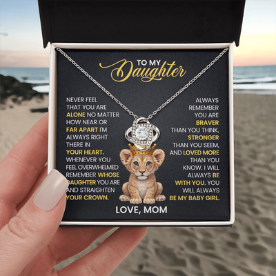 Load image into Gallery viewer, To My Daughter Necklace, Never Feel That You Are Alone, I&amp;#39;m Always Right There in Your Heart
