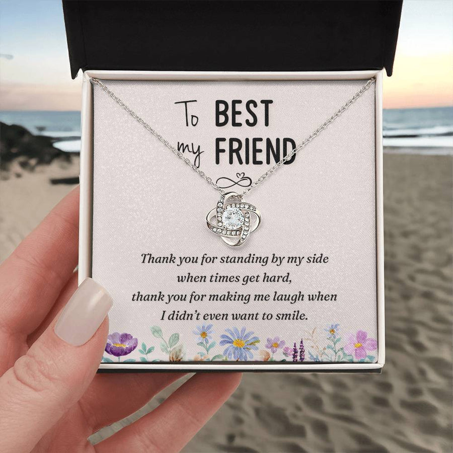 Best Friend Gifts for Birthday, Friendship Knot Necklace Silver, Meaningful Friendship Gifts