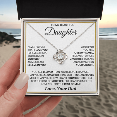 Load image into Gallery viewer, To My Daughter Necklace Birthday Gifts from Mother, You Are Braver Than You Believe
