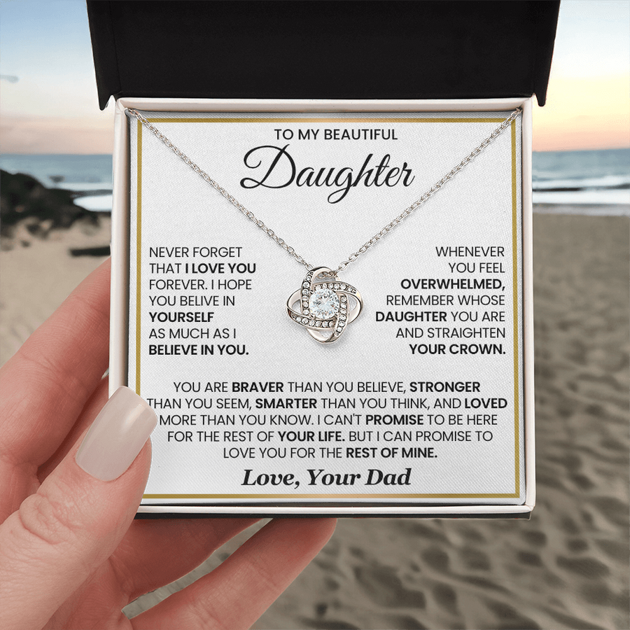 To My Daughter Necklace Birthday Gifts from Mother, You Are Braver Than You Believe