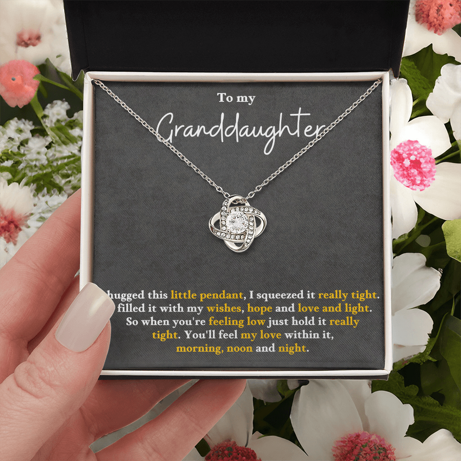 To My Granddaughter Love Knot Necklace Perfect Birthday Christmas Gifts from Grandma Grandpa