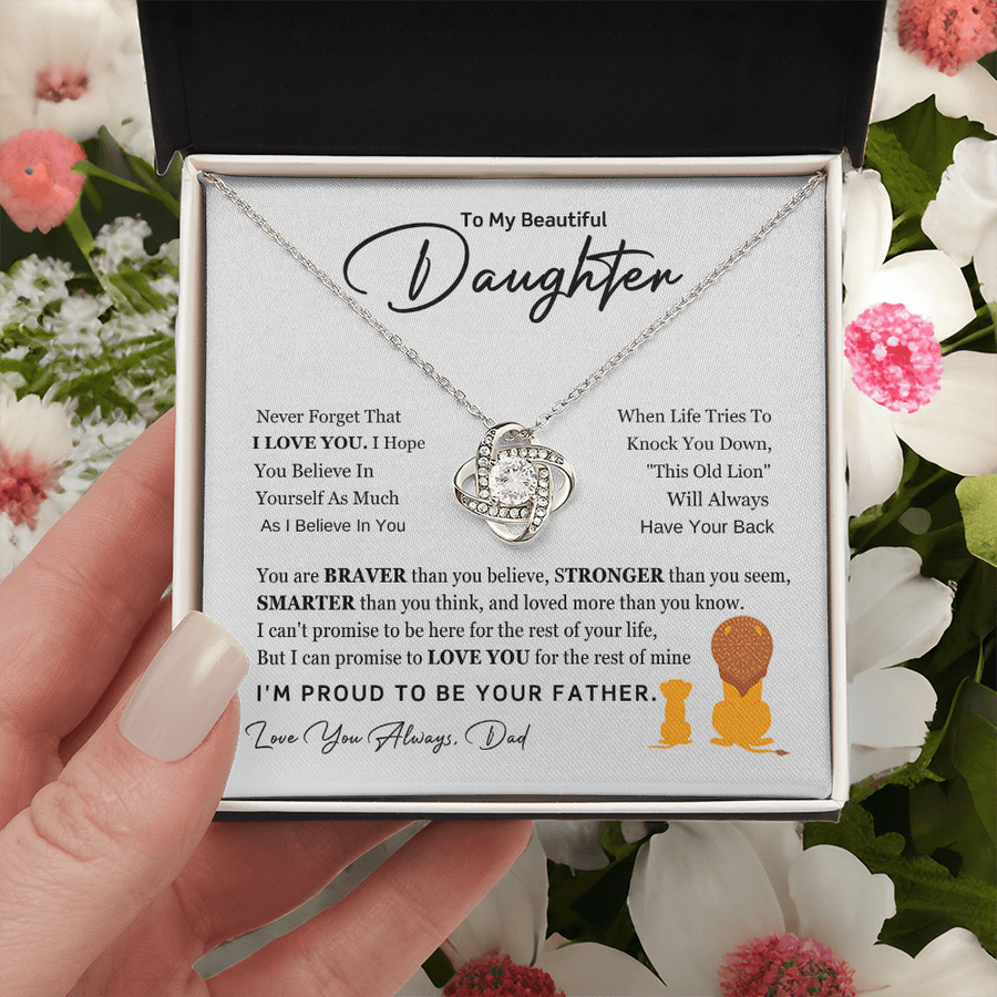 To My Daughter Necklace from Dad with Heartfelt Message, Daughter Birthday Present from Dad