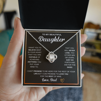 Load image into Gallery viewer, To My Daughter Love Knot Necklace Gift From Mom with Message Card &amp;amp; Gift Box
