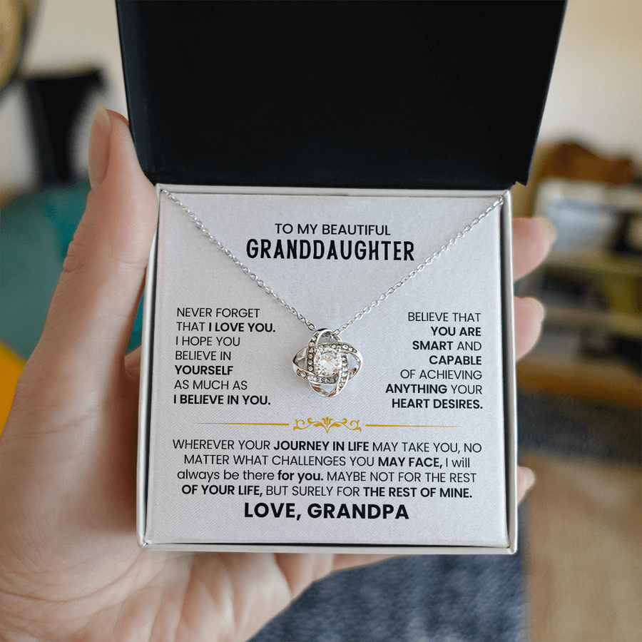 To My Beautiful Granddaughter Necklace, Believe in Yourself as Much as I Believe in You
