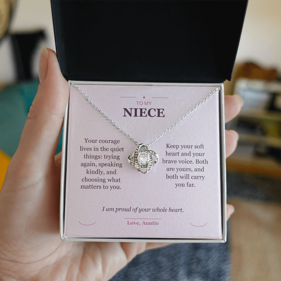 To My Niece, The Brave Little Things - Love Knot Necklace