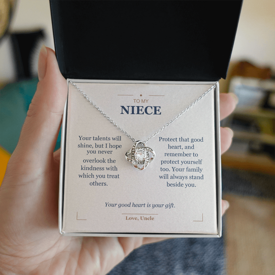 To My Niece, Keep Your Kindness - Love Knot Necklace