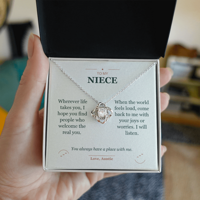 Load image into Gallery viewer, To My Niece, A Place to Come Back - Love Knot Necklace
