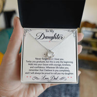 Load image into Gallery viewer, Daughter Graduation Love Knot Necklace from Dad - Walk Forward with Courage
