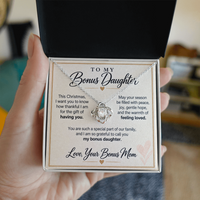 Load image into Gallery viewer, Bonus Daughter Christmas Love Knot Necklace from Bonus Mom - Gift of Having You
