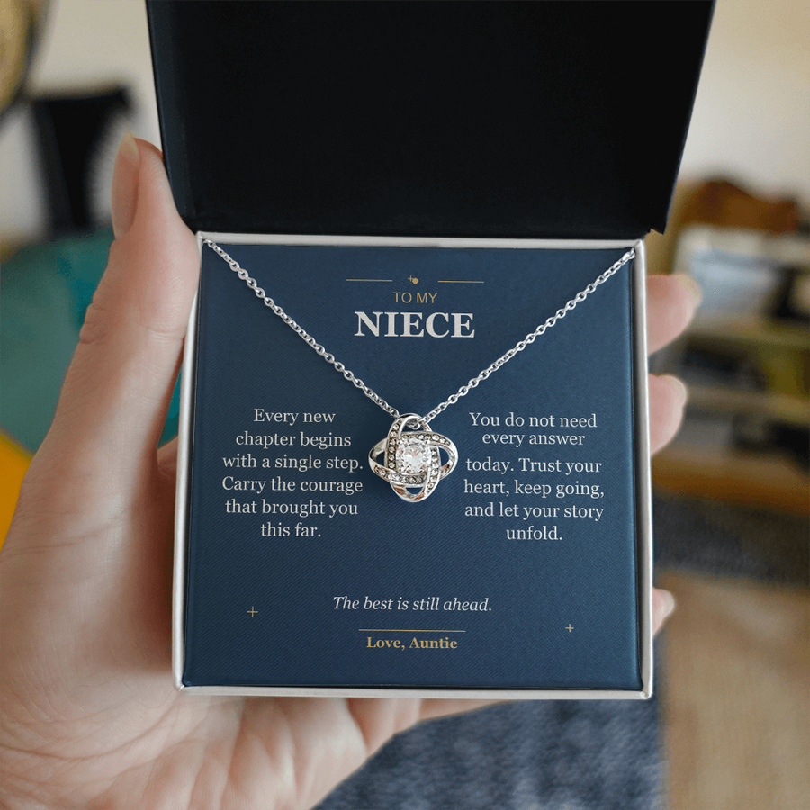 To My Niece, Your Next Chapter - Love Knot Necklace