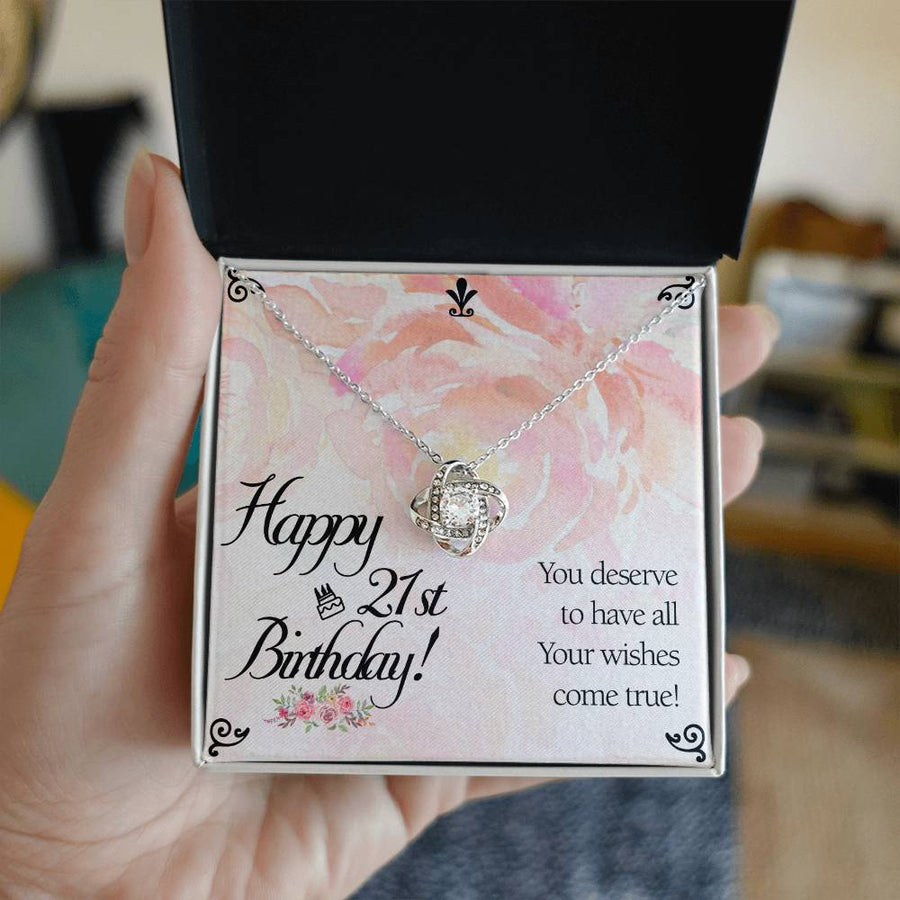 Unique 21st Birthday Gifts for Her, 21st Birthday Gifts for Her, Love Knot Necklace Gifts