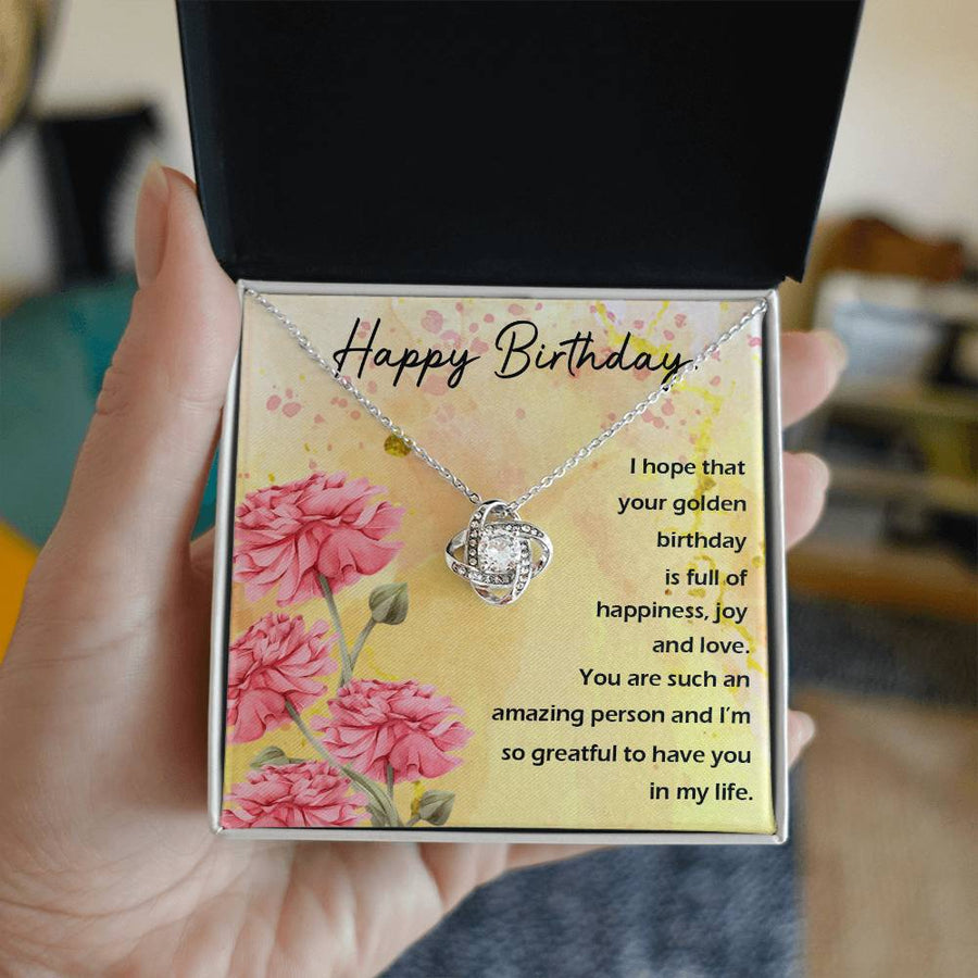 Unusual Birthday Gifts for Her, Love Knot Necklace for Her from the Heart