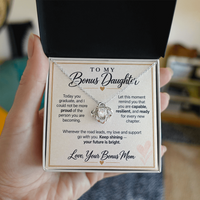 Load image into Gallery viewer, Bonus Daughter Graduation Love Knot Necklace from Bonus Mom - Keep Shining

