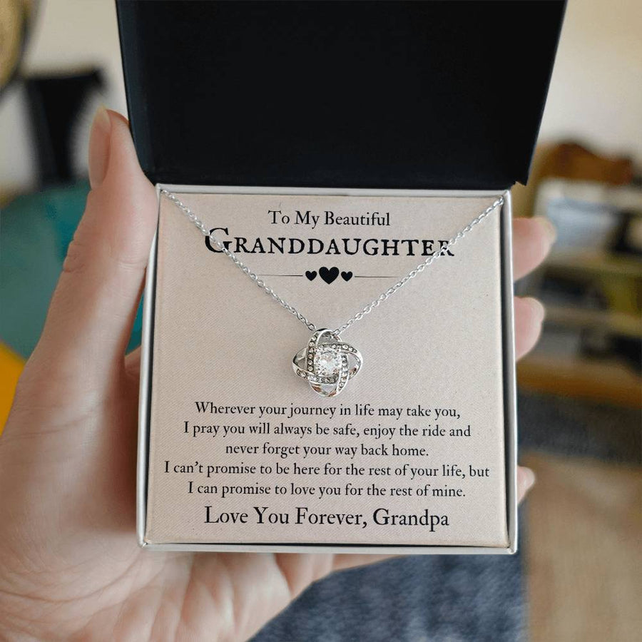 To My Beautiful Granddaughter Necklace from Grandpa, Never Forget Your Way Back Home