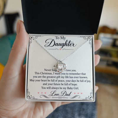 Load image into Gallery viewer, Daughter Christmas Love Knot Necklace from Dad - You Are My Greatest Gift
