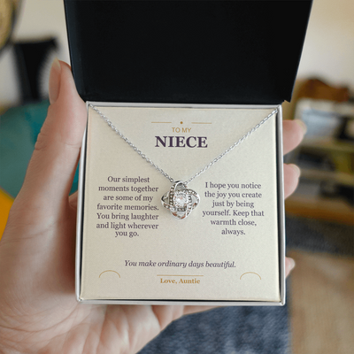 Load image into Gallery viewer, To My Niece, The Joy You Bring - Love Knot Necklace
