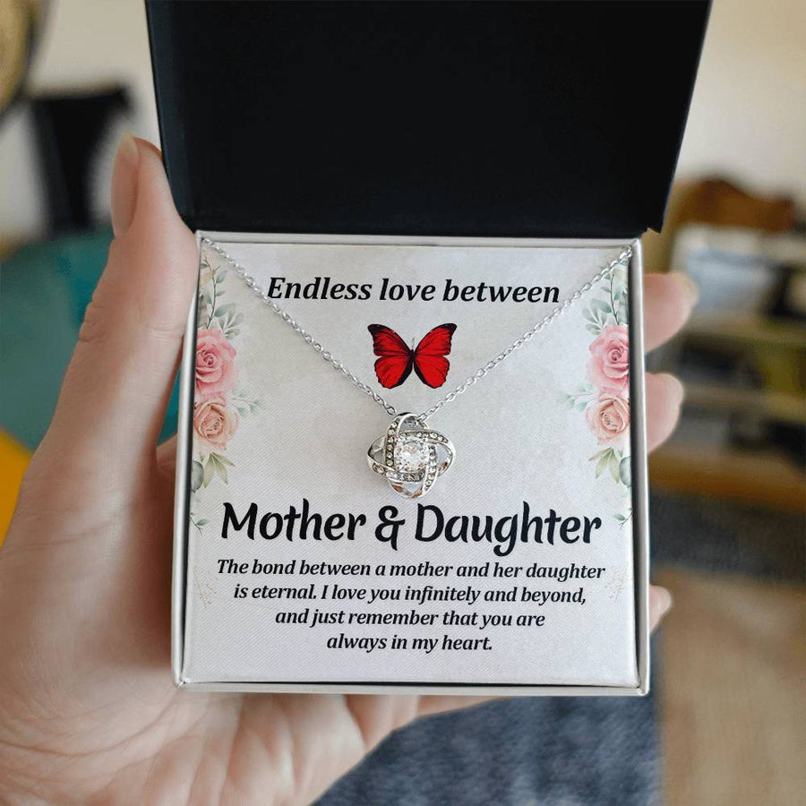 Matching Mother Daughter Gifts, Love Knot Necklace Endless Love Between Mother and Daughter