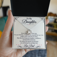 Load image into Gallery viewer, Daughter Birthday Love Knot Necklace from Dad - Bright, Brave &amp; One of a Kind

