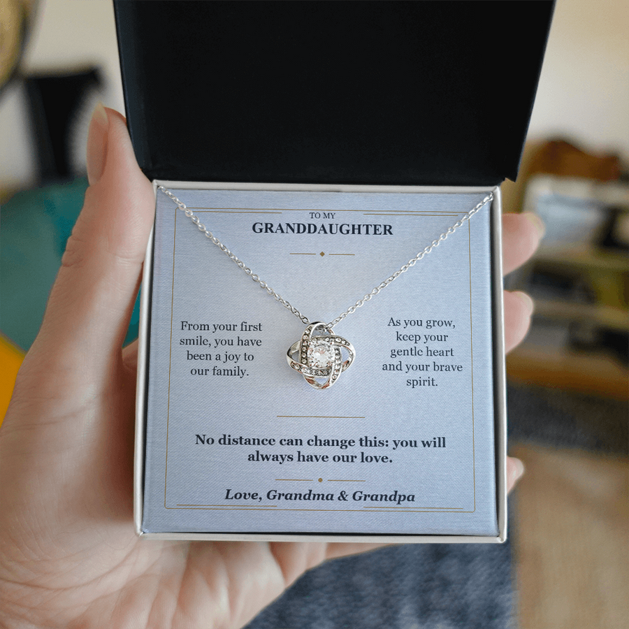 To My Granddaughter Love Knot Necklace from Grandparents | Forever Loved