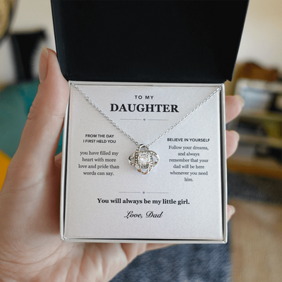 Load image into Gallery viewer, To My Daughter Always My Little Girl Love Knot Necklace Gift from Dad
