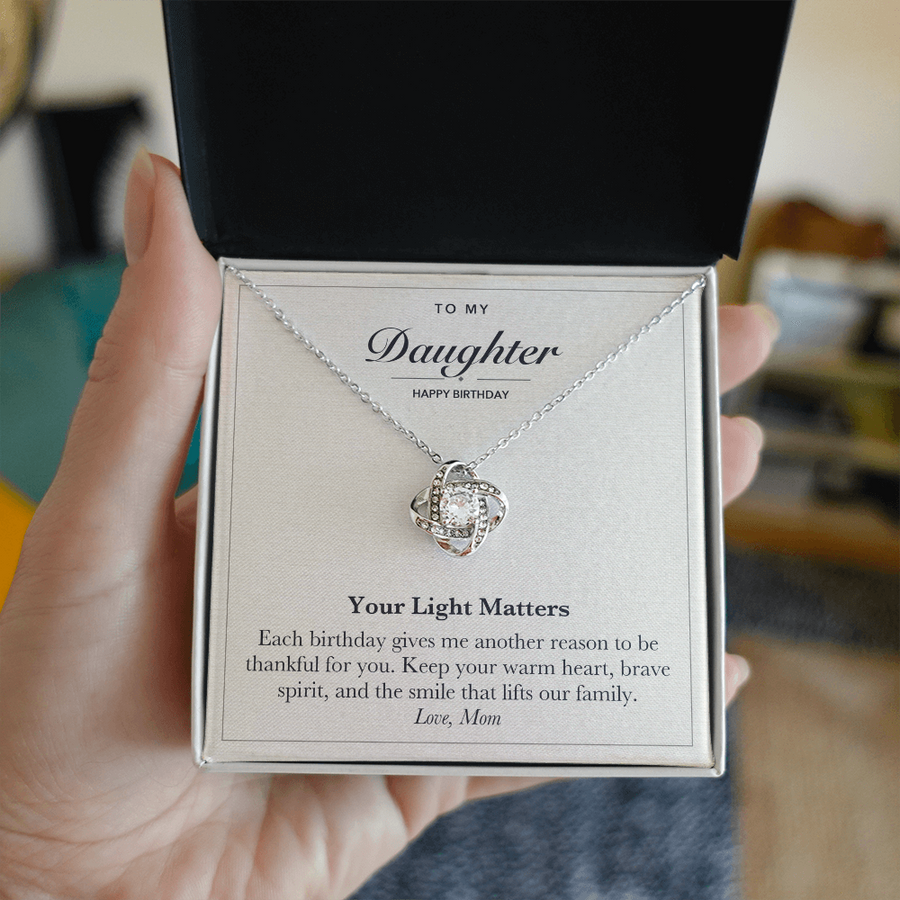 To My Daughter Birthday Love Knot Necklace – Your Light Matters