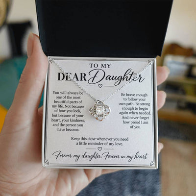 Load image into Gallery viewer, To My Dear Daughter Forever in My Heart Love Knot Necklace Gift
