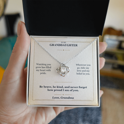 Load image into Gallery viewer, To My Granddaughter Love Knot Necklace from Grandma | Believe in You Gift
