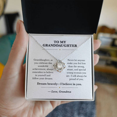 Load image into Gallery viewer, To My Granddaughter Graduation Love Knot Necklace Gift from Grandma
