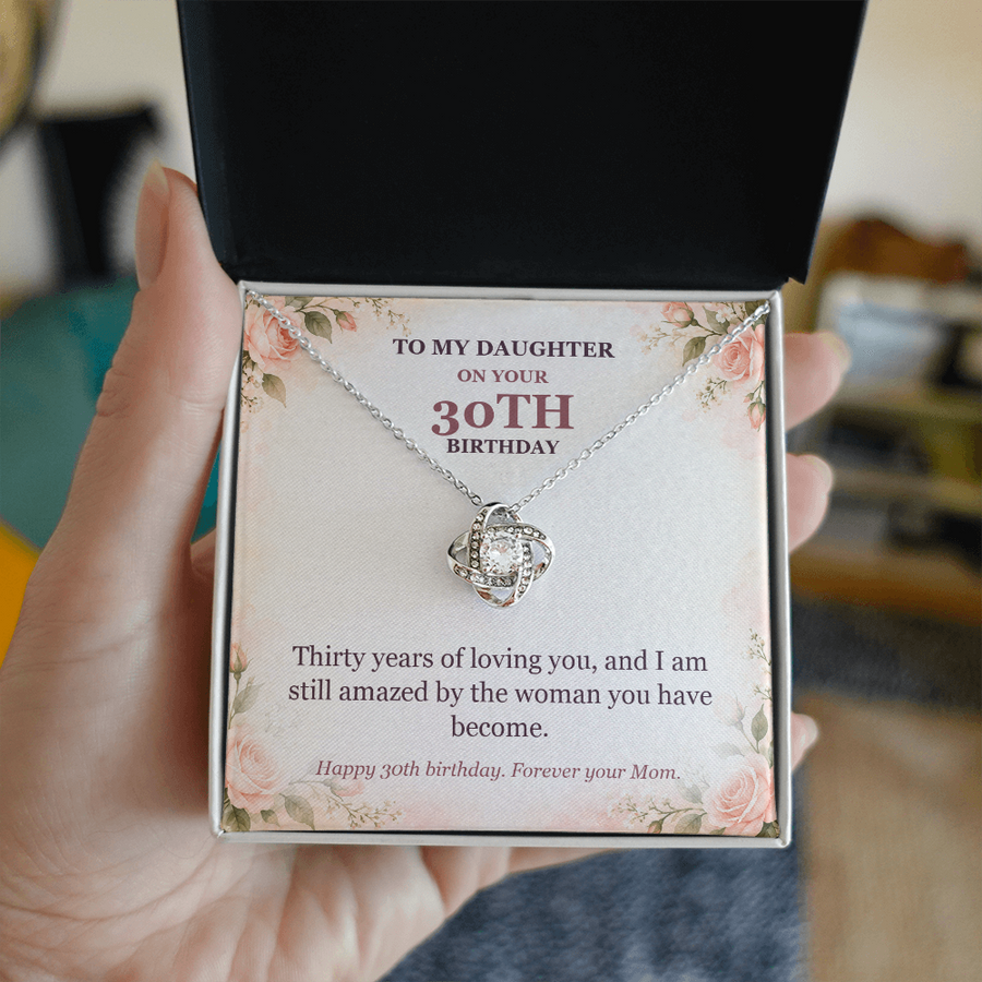 To My Daughter 30th Birthday Love Knot Necklace from Mom