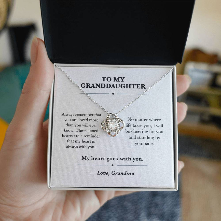 To My Granddaughter Love Knot Necklace Gift from Grandma