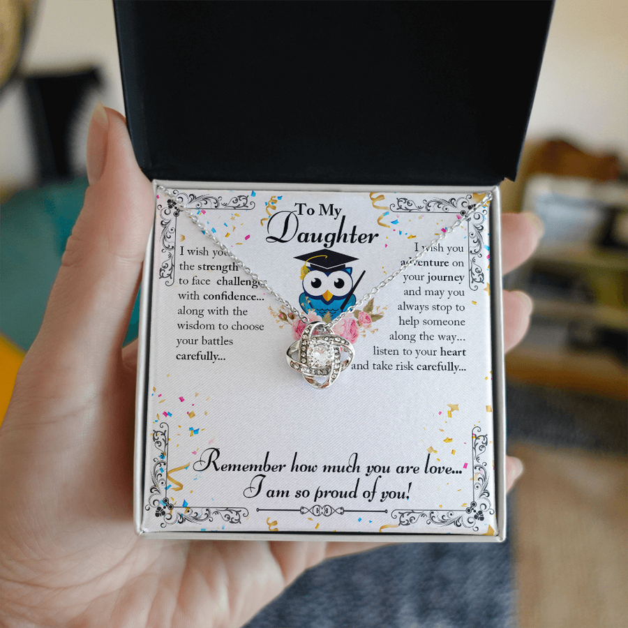 To My Beautiful Daughter Necklace from Mom – Congratulations Gift for Graduation or Birthday