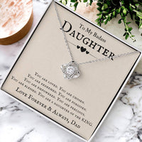 Load image into Gallery viewer, To My Badass Daughter Necklace from Dad, You Are Loved, Chosen, You Are a Daughter of the King
