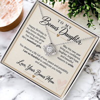 Load image into Gallery viewer, Bonus Daughter Birthday Love Knot Necklace from Bonus Mom - Life's Sweetest Gift
