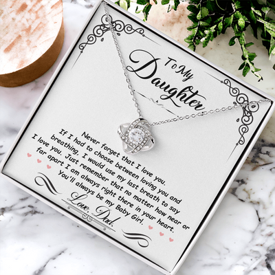 Load image into Gallery viewer, To My Daughter Necklace from Mom and Dad, Birthday, Graduation, Christmas Love Knot Necklace for Her
