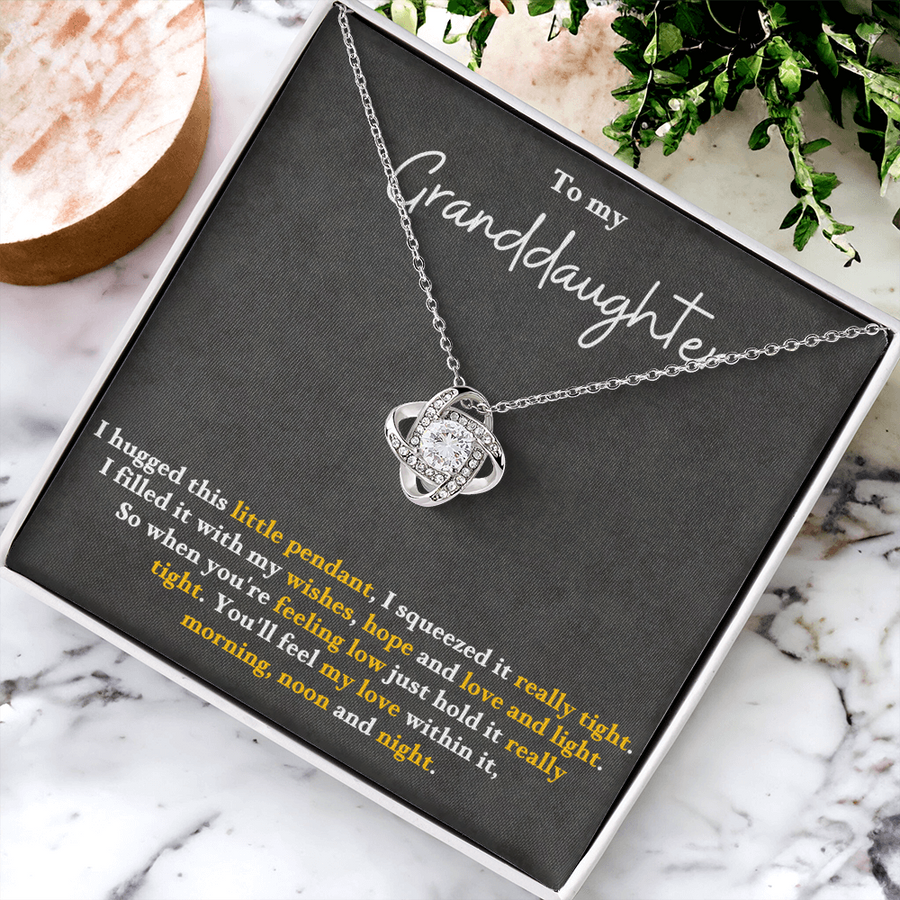 To My Granddaughter Love Knot Necklace Perfect Birthday Christmas Gifts from Grandma Grandpa