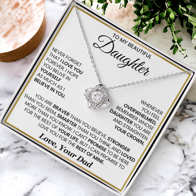 Load image into Gallery viewer, To My Daughter Necklace Birthday Gifts from Mother, You Are Braver Than You Believe
