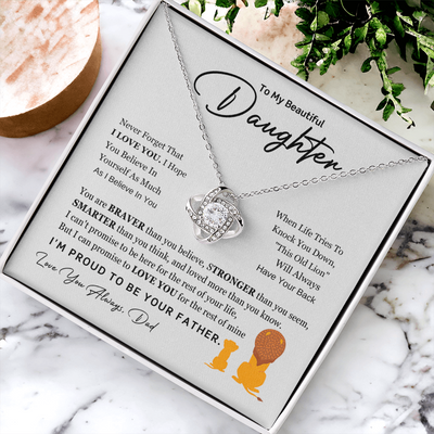 Load image into Gallery viewer, To My Daughter Necklace from Dad with Heartfelt Message, Daughter Birthday Present from Dad
