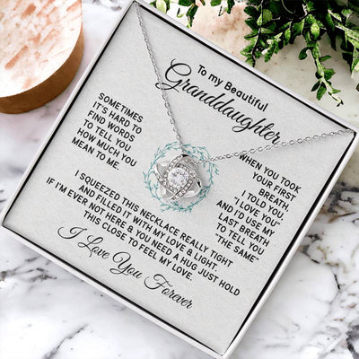 Load image into Gallery viewer, To My Granddaughter Necklace, Sometimes It&amp;#39;s Hard to Find Words to Tell You How Much You Mean to Me
