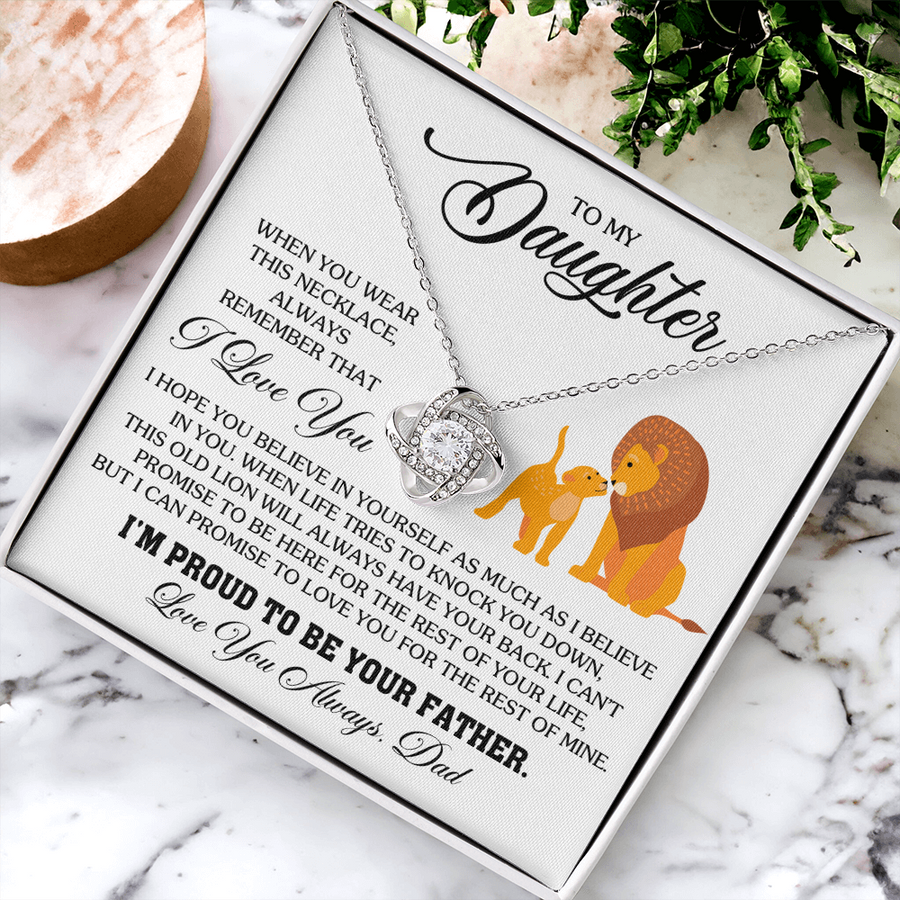 To My Daughter Necklace from Dad, Birthday Gifts for Daughter, I'm Proud to Be Your Father
