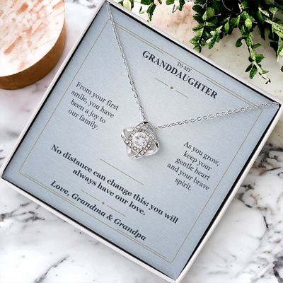 Load image into Gallery viewer, To My Granddaughter Love Knot Necklace from Grandparents | Forever Loved
