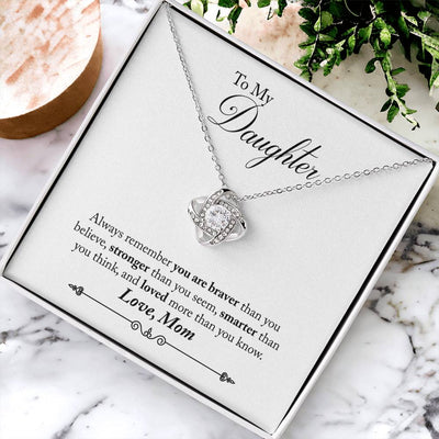 Load image into Gallery viewer, To My Daughter Necklace Gifts from Mom, Remember You Are Braver Than You Think

