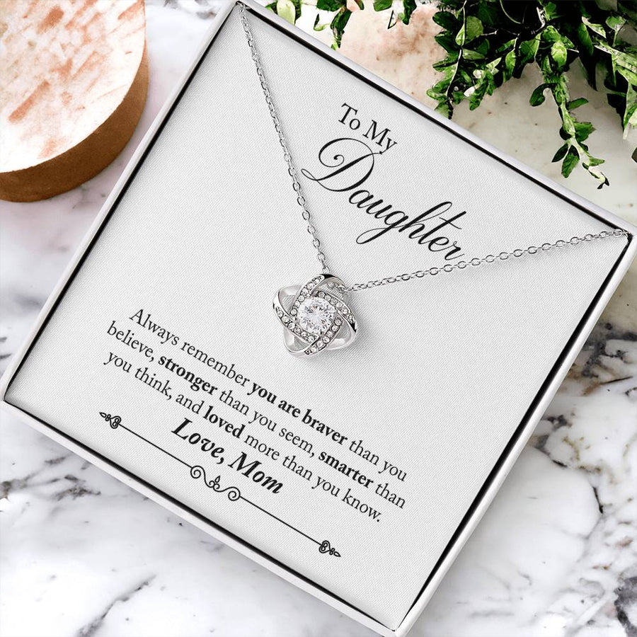 To My Daughter Necklace Gifts from Mom, Remember You Are Braver Than You Think