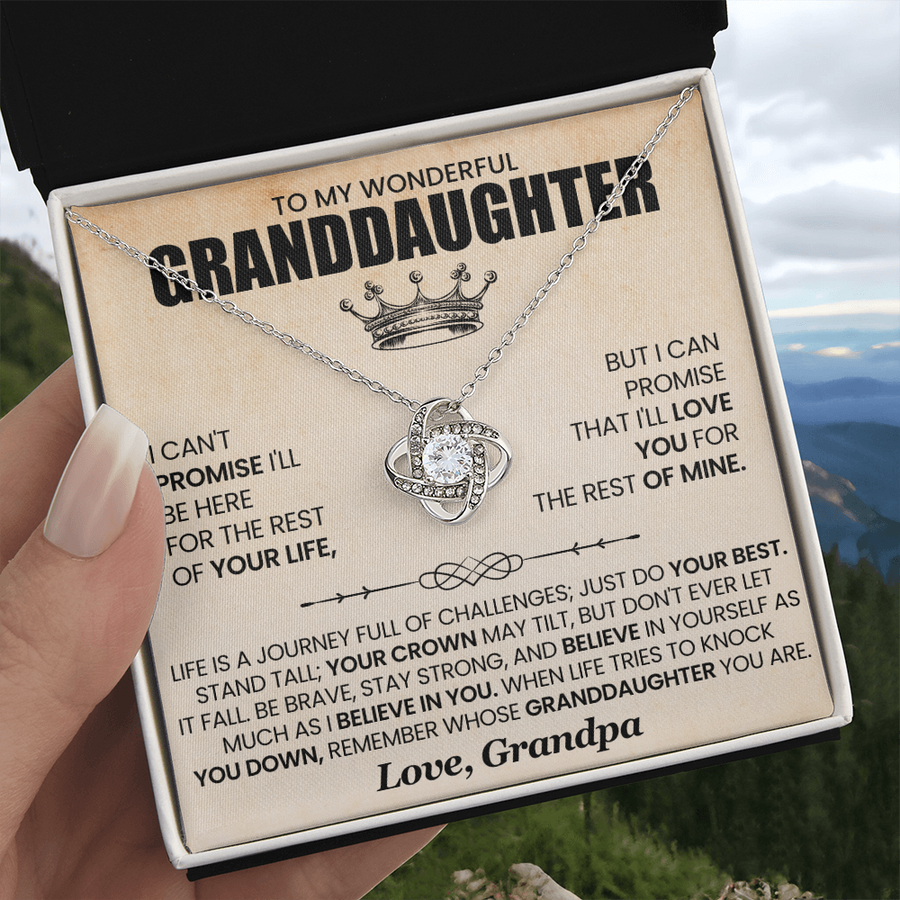 To My Granddaughter Necklace from Grandpa, Life Is a Journey Full of Challenges Just Do Your Best