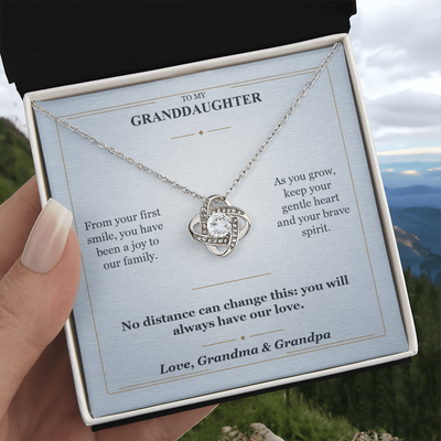 Load image into Gallery viewer, To My Granddaughter Love Knot Necklace from Grandparents | Forever Loved
